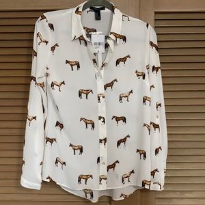 NWT Horse Blouse Forever 21